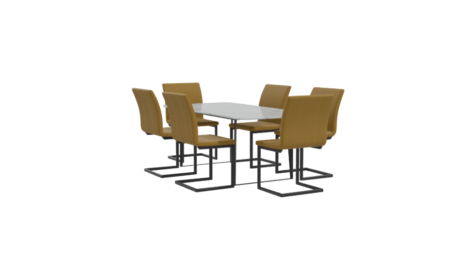 Modern Dining Table Set 3D - Professional 3D Model Render 10