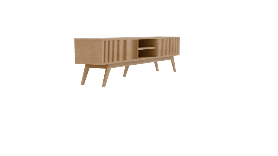 Contemporary Wooden Console Table 3D - Professional 3D Model Render 9
