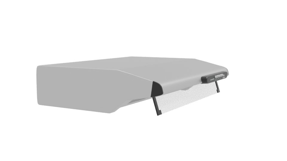 Sleek Stainless Steel Kitchen Hood - Professional 3D Model Render 9