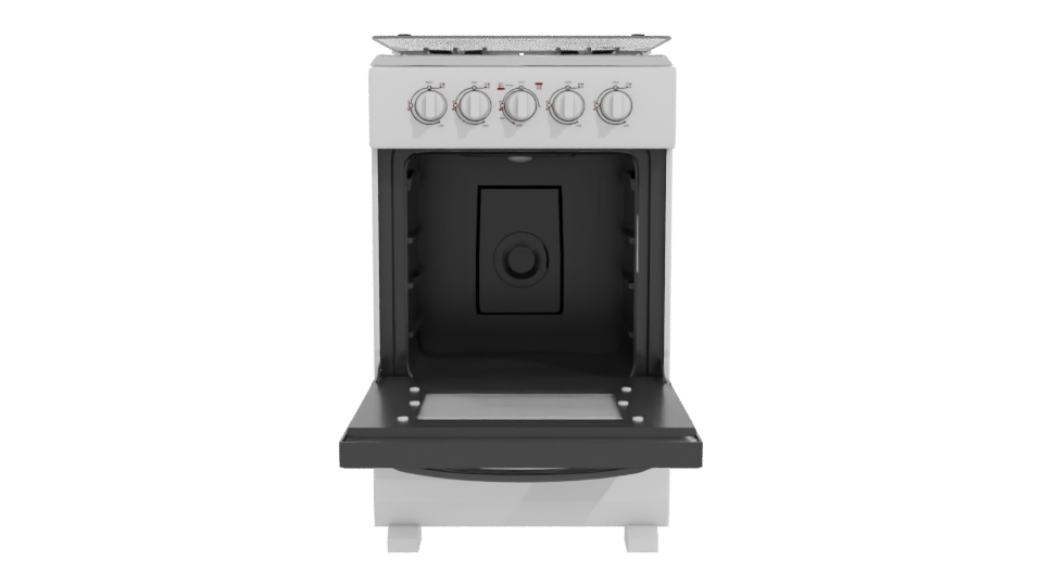 Stylish Kitchen Gas Stove Model - Professional 3D Model Render 11
