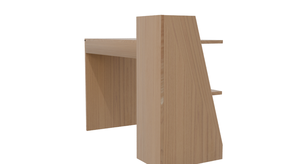 Modern Desk with Shelves 3D - Professional 3D Model Render 7