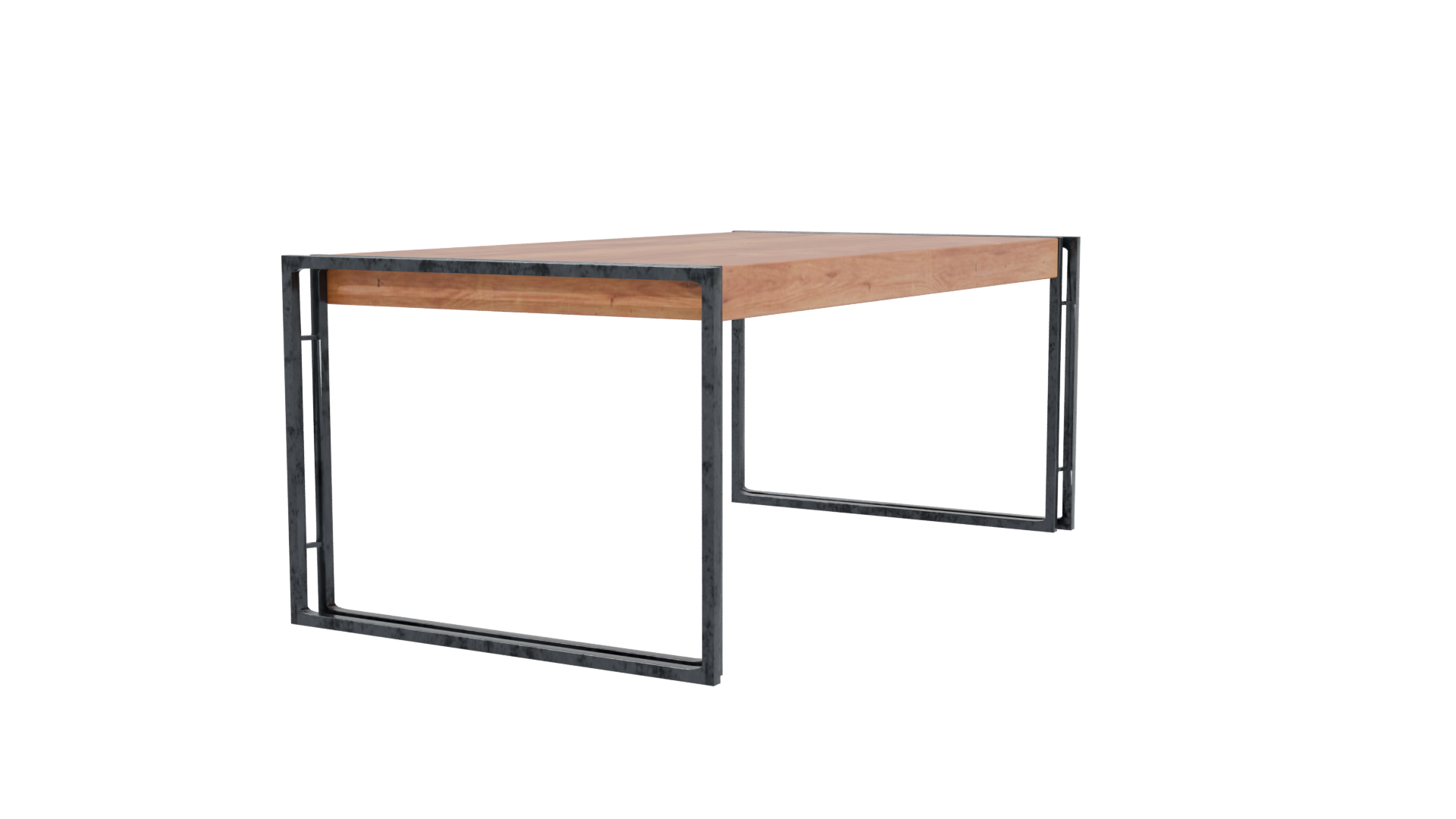 Industrial Wooden Table 3D Model - Professional 3D Model Render 3