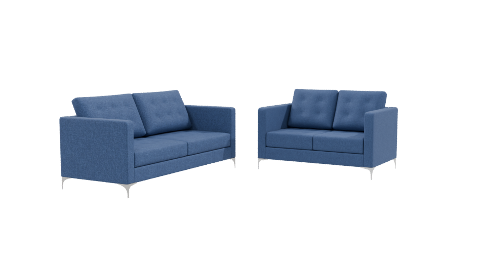 Stylish Blue Sofa Set 3D - Professional 3D Model Render 9