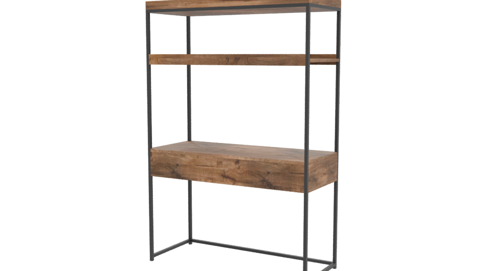 Rustic Wooden Shelf Unit 3D - Professional 3D Model Render 12