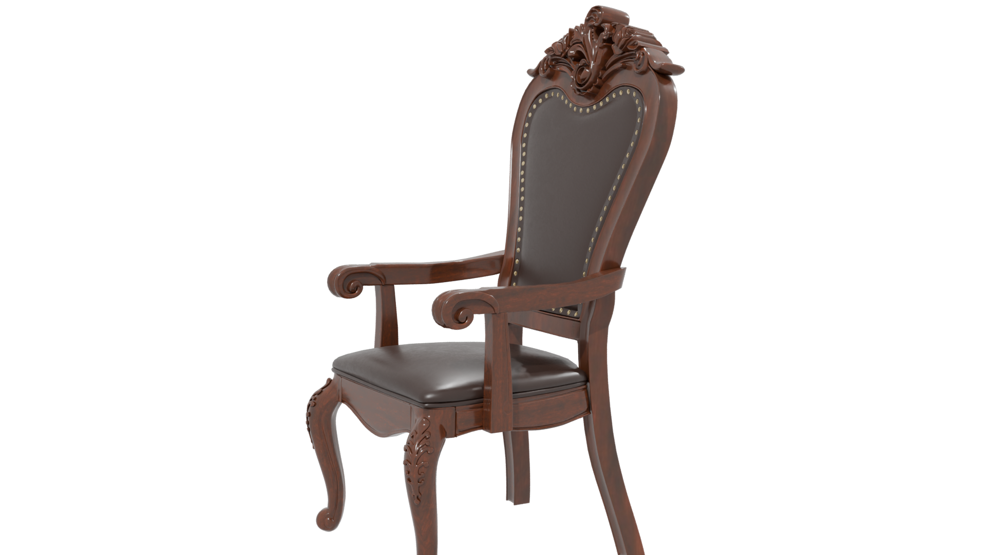 Vintage Ornate Wooden Chair 3D - Professional 3D Model Render 13
