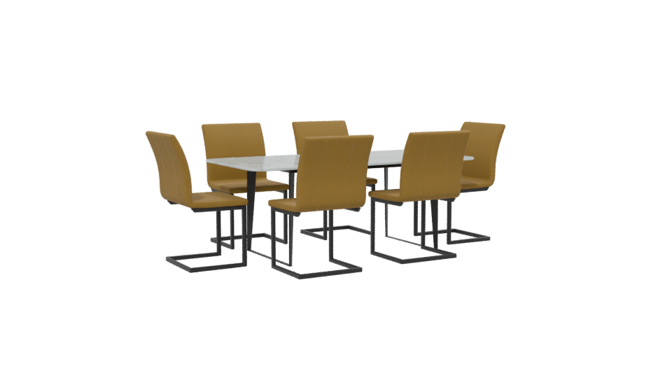 Modern Dining Table Set 3D - Professional 3D Model Render 13