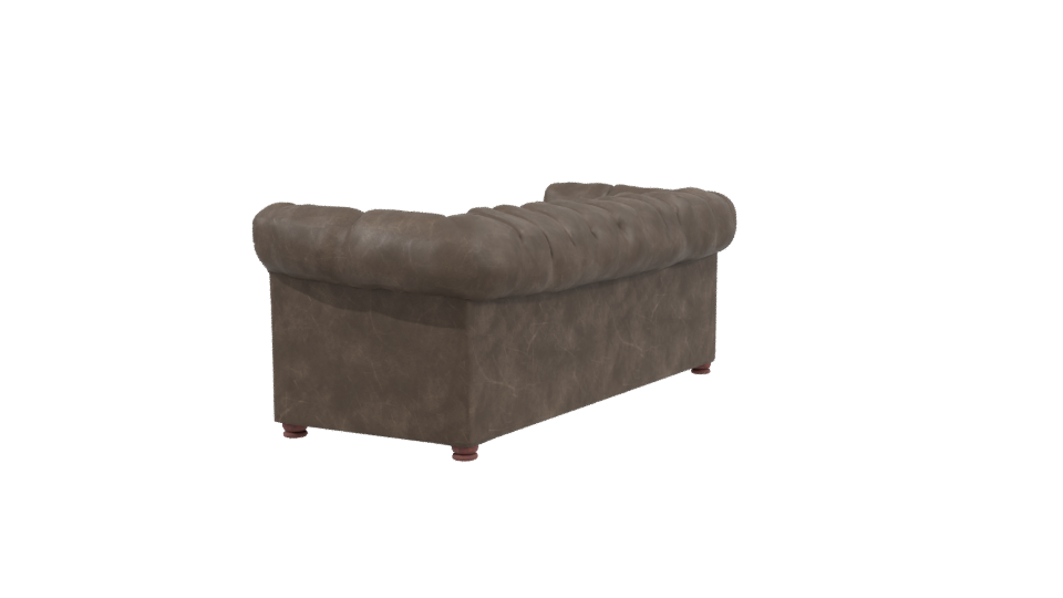Elegant Vintage Leather Sofa 3D Model - Professional 3D Model Render 3