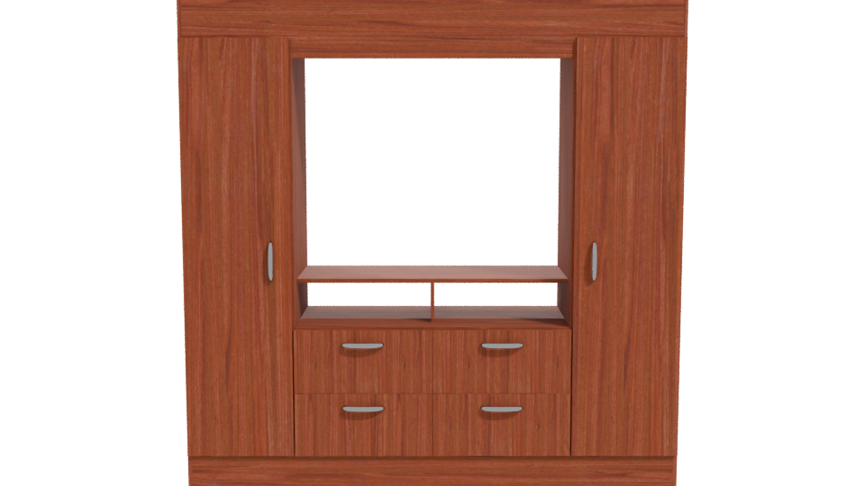 Stylish Wooden Entertainment Center 3D Model - Professional 3D Model Render 11