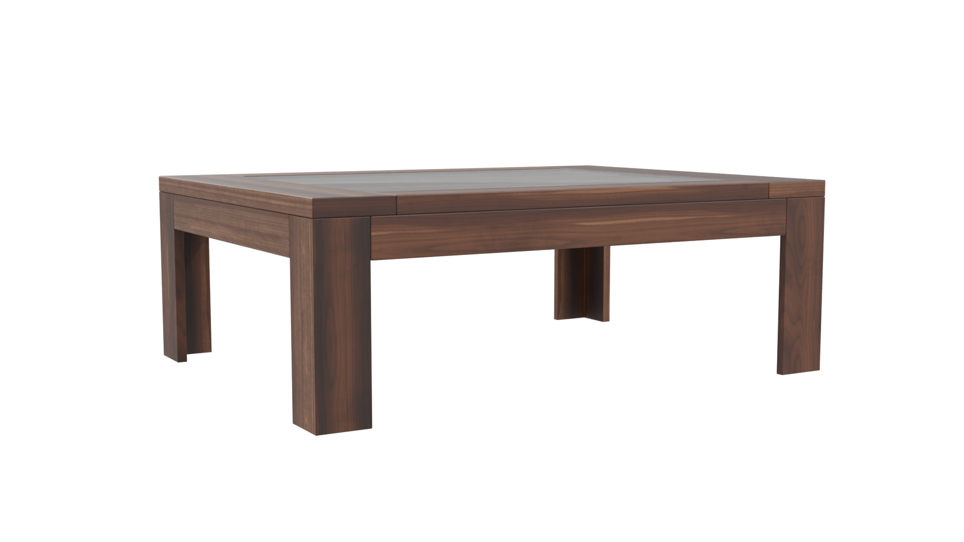 Elegant Glass Top Wooden Table - Professional 3D Model Render 10