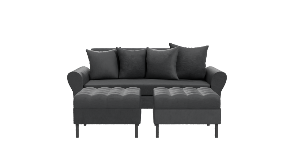 Modern Sofa with Poufs 3D - Professional 3D Model Render 11