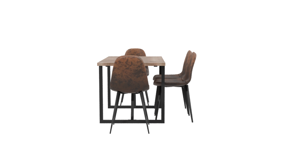Stylish Modern Dining Table with Chairs 3D Model - Professional 3D Model Render 2
