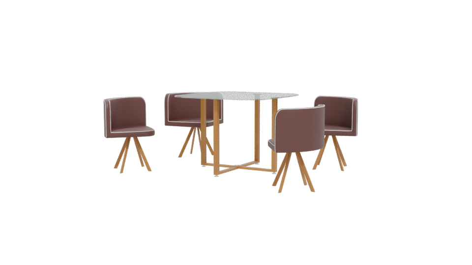 Modern Dining Set for 4 3D - Professional 3D Model Render 12