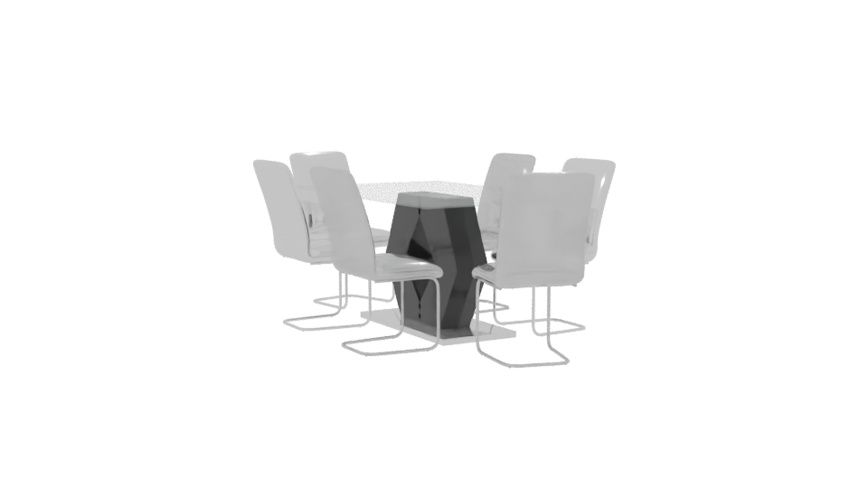 Contemporary Glass Dining Table Set - Professional 3D Model Render 7