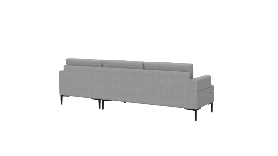 Stylish Gray Sectional Sofa 3D - Professional 3D Model Render 6