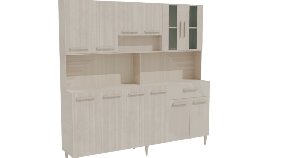 Stylish Kitchen Cabinet Set 3D Model - Professional 3D Model Render 10