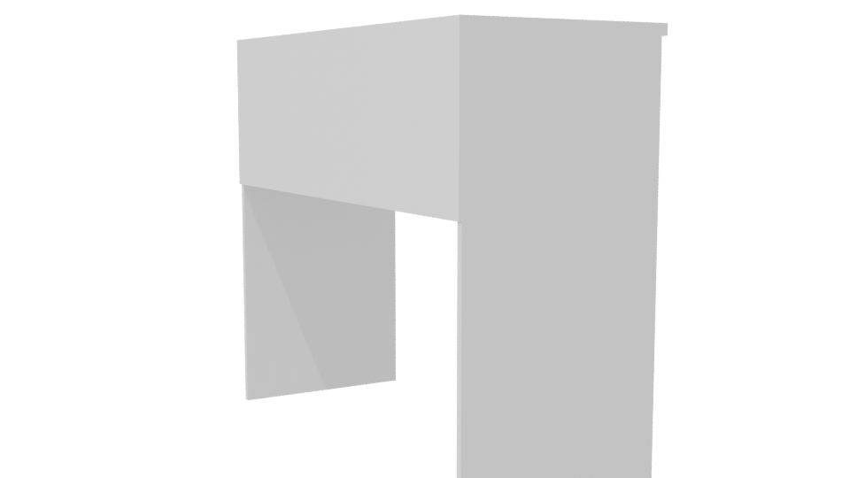 Minimalist White Desk Model - Professional 3D Model Render 7