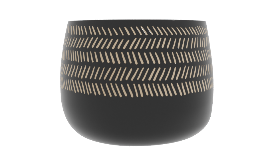 Stylish Ceramic Planter with Modern Cutout Design - Professional 3D Model Render 10