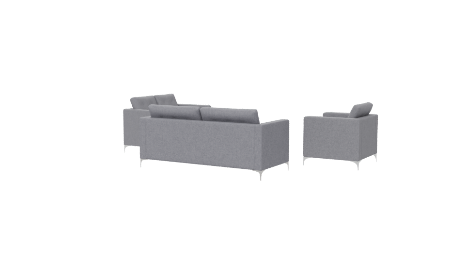 Stylish Grey Sofa Set 3D Model - Professional 3D Model Render 6