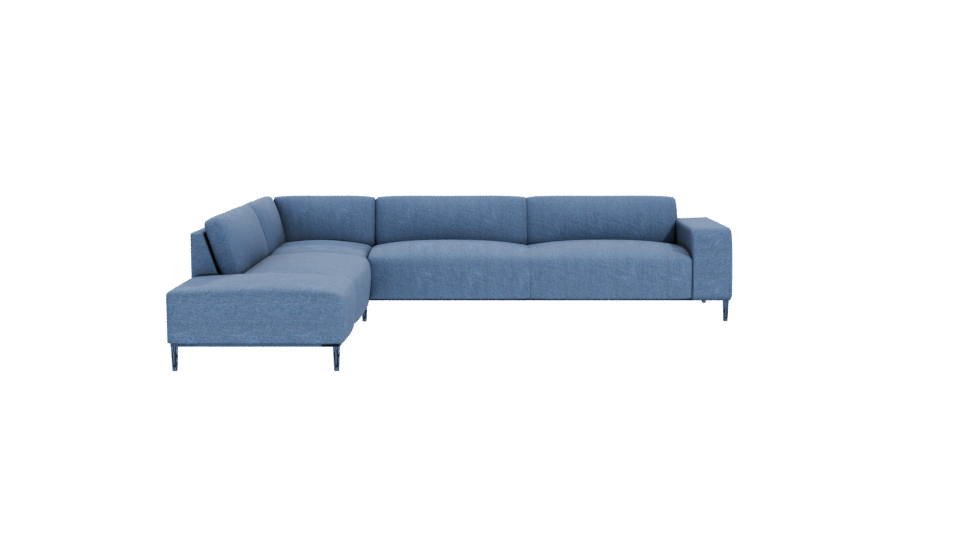 Contemporary L-Shaped Fabric Sofa 3D Model - Professional 3D Model Render 11