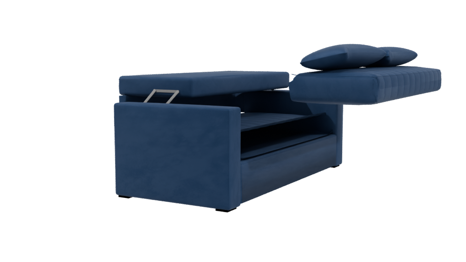 Sofá Cama Málaga Blue 3D Model - Professional 3D Model Render 3