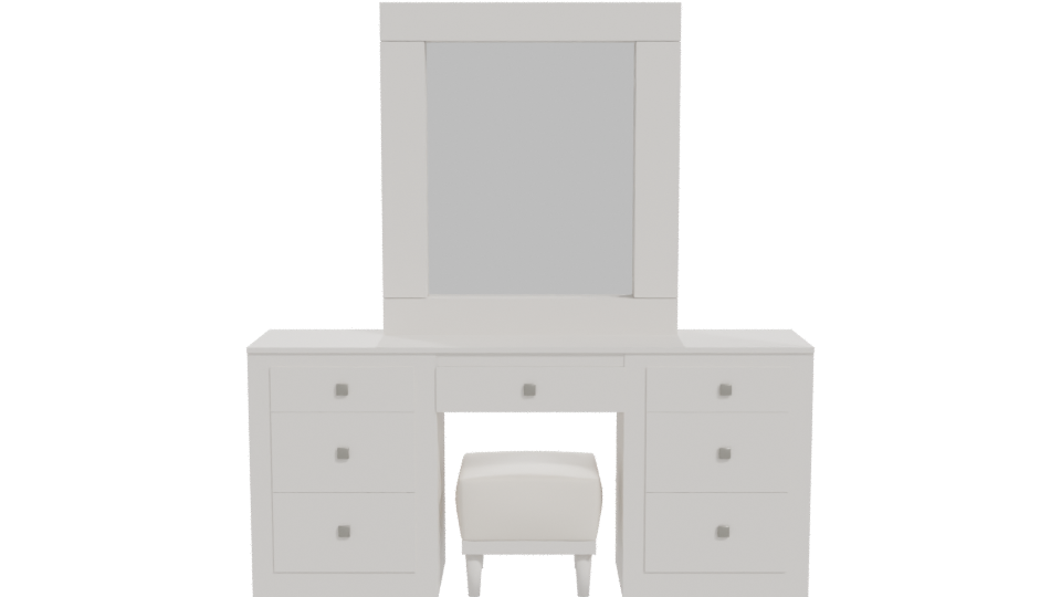 Elegant White Vanity Set 3D - Professional 3D Model Render 11