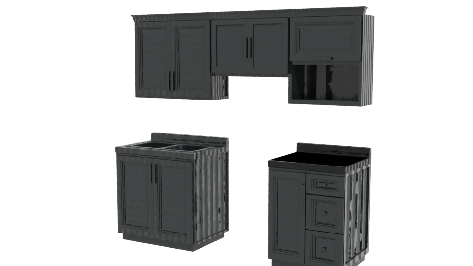 Stylish Kitchen Cabinet Set 3D - Professional 3D Model Render 12