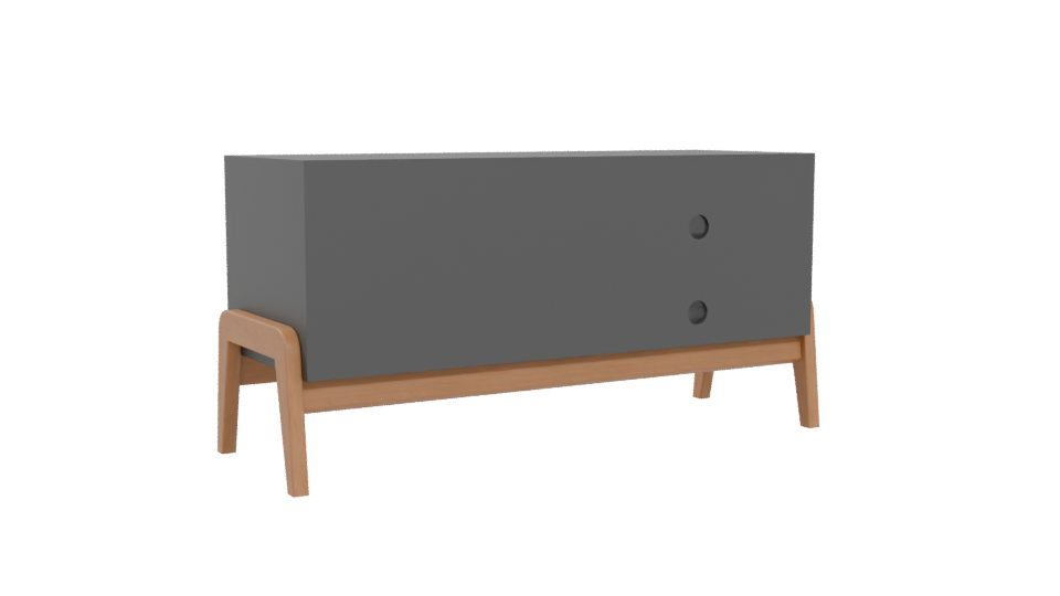 Contemporary Media Console 3D Model - Professional 3D Model Render 4