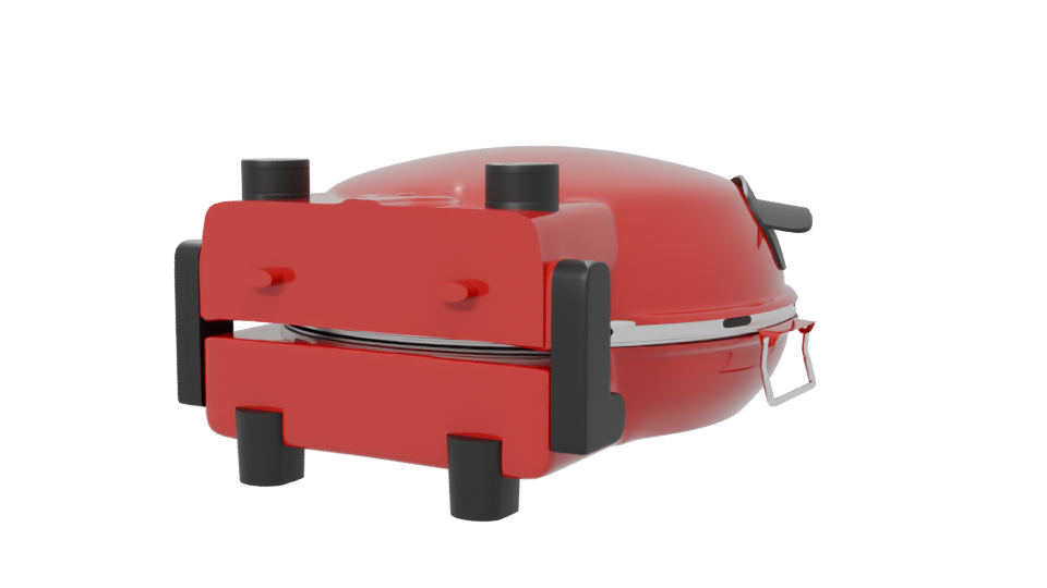 Stylish Red Outdoor Grill 3D - Professional 3D Model Render 6