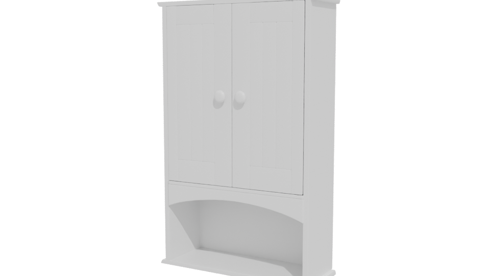 Sleek White Storage Cabinet 3D - Professional 3D Model Render 12