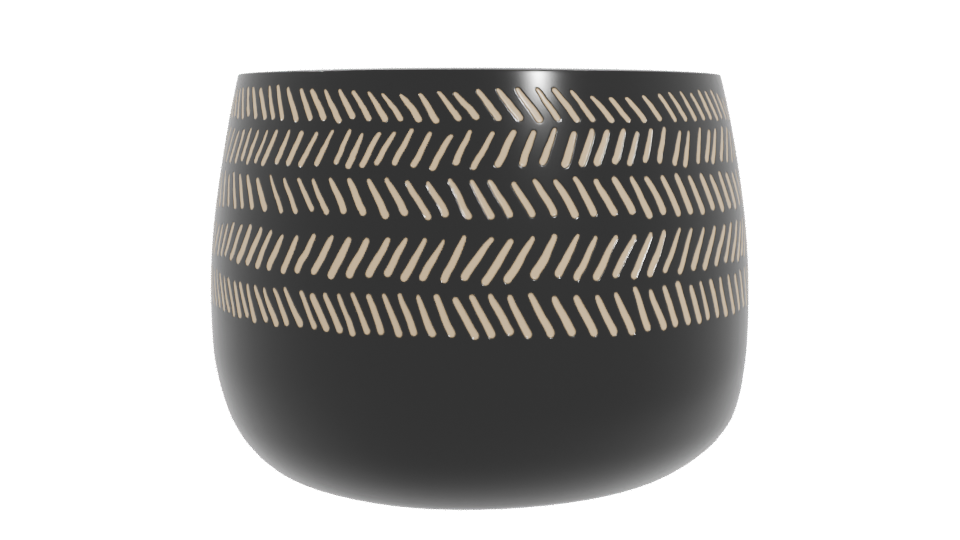 Stylish Ceramic Planter with Modern Cutout Design - Professional 3D Model Render 4