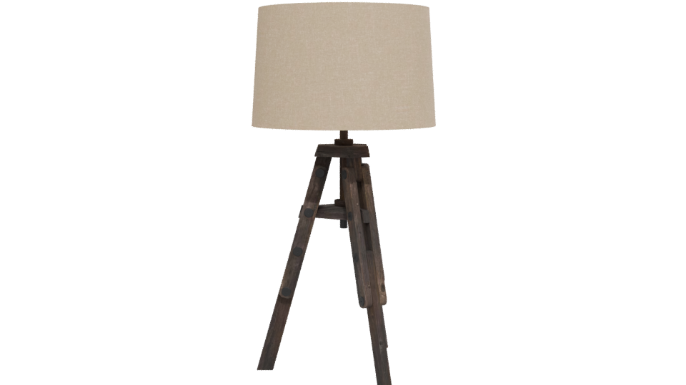 Industrial Wooden Tripod Lamp 3D - Professional 3D Model Render 12