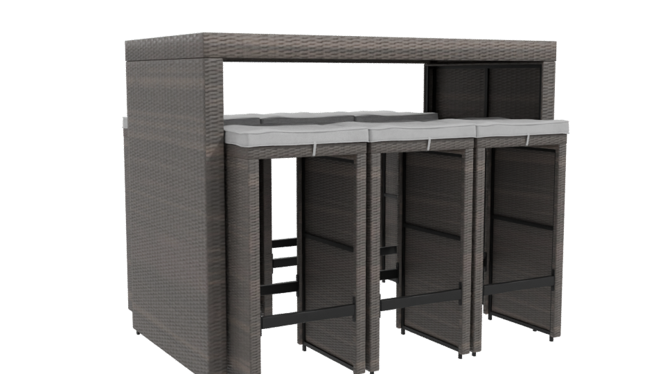 Stylish Outdoor Dining Table Set - Professional 3D Model Render 10