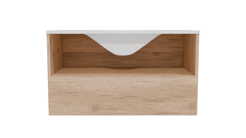Minimalist Wooden Bathroom Vanity - Professional 3D Model Render 5