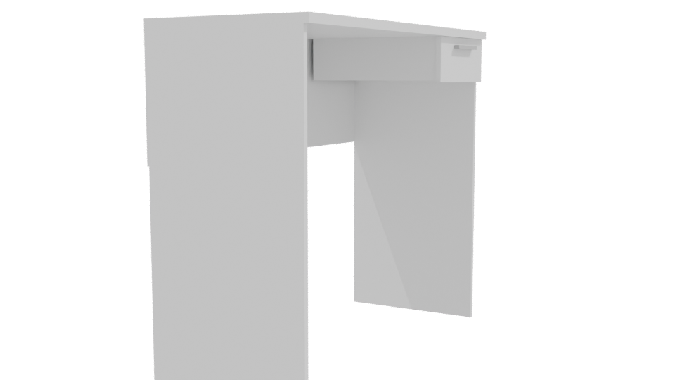 Minimalist White Desk Model - Professional 3D Model Render 9