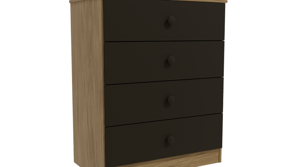 CEDENO 4-Drawer Modern Dresser 3D - Professional 3D Model Render 10
