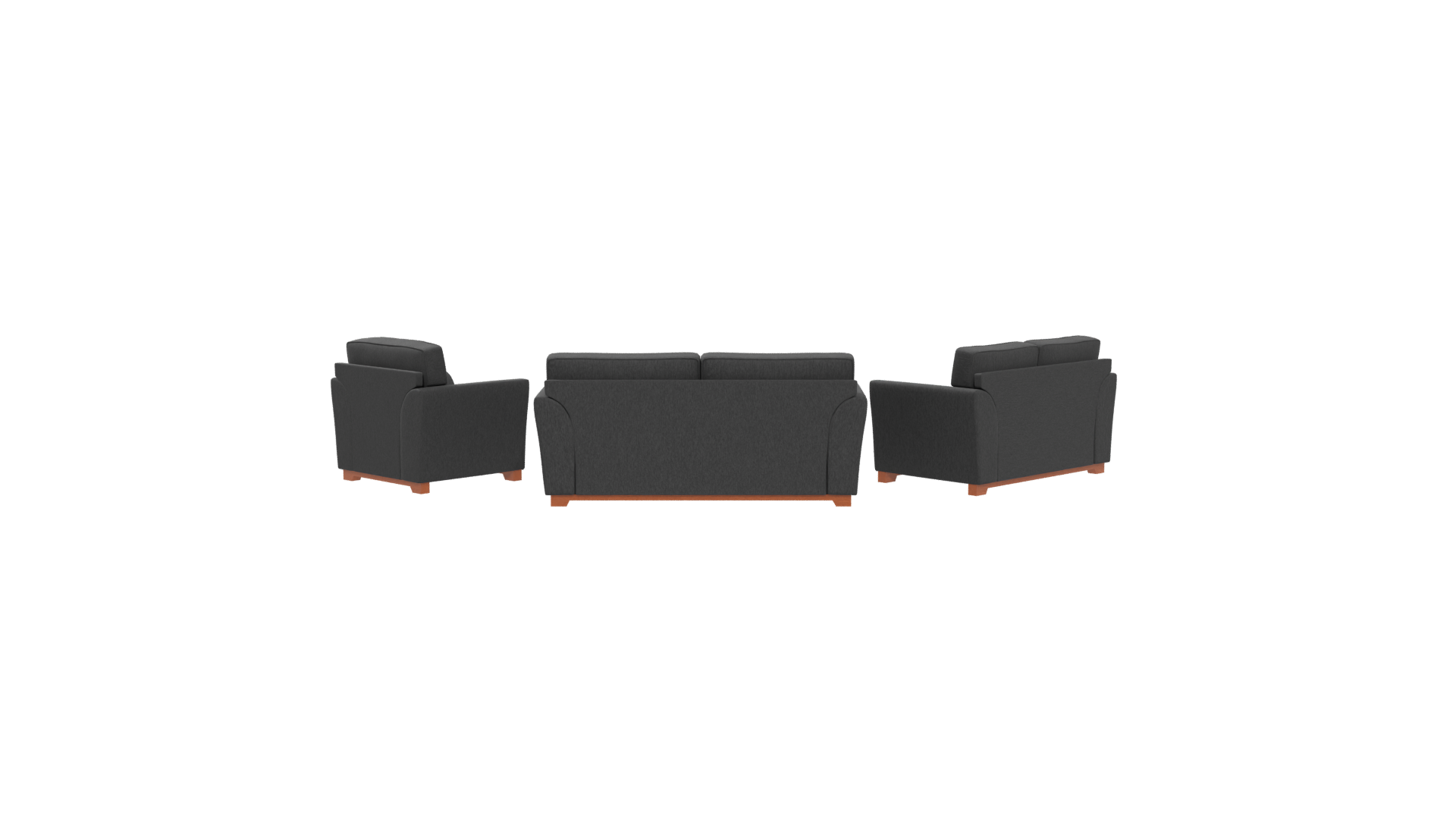 Stylish Black Sofa Set 3D - Professional 3D Model Render 5