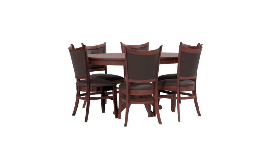 Elegant Circular Dining Table Set - Professional 3D Model Render 13