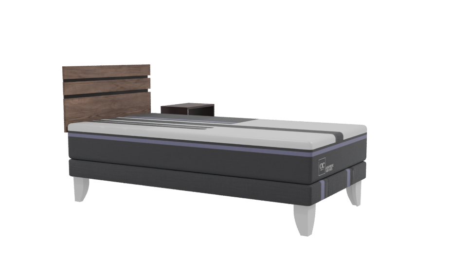 Minimalist Bed and Nightstand Set - Professional 3D Model Render 9