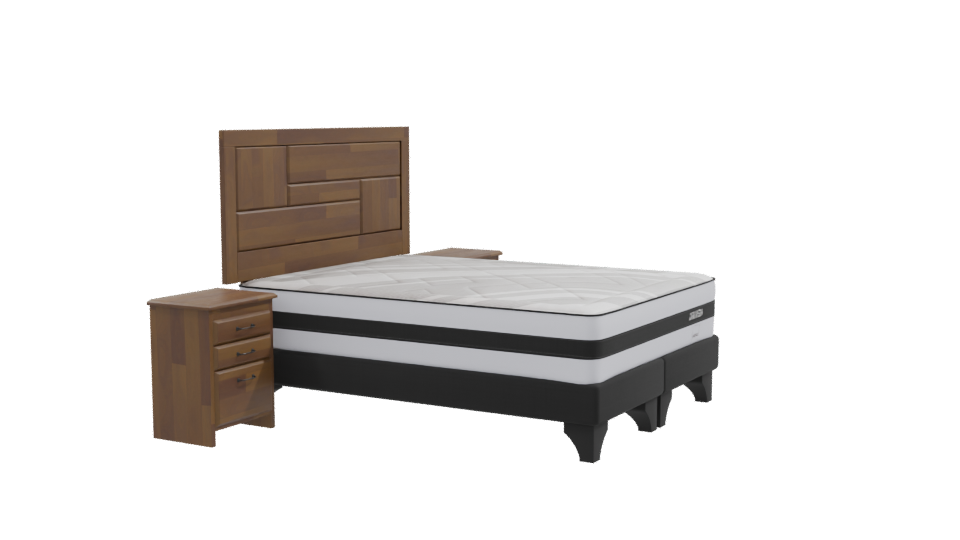 Elegant Wooden Bed Set 3D - Professional 3D Model Render 9