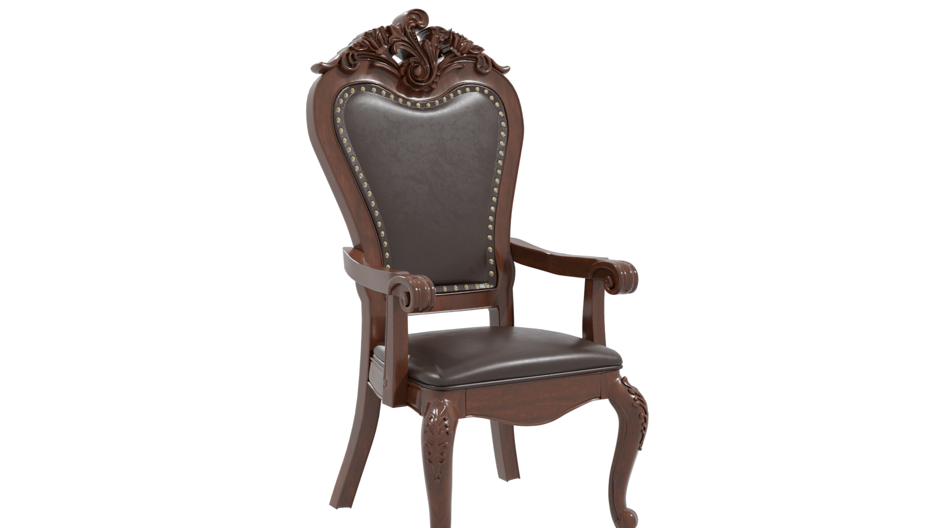 Vintage Ornate Wooden Chair 3D - Professional 3D Model Render 10