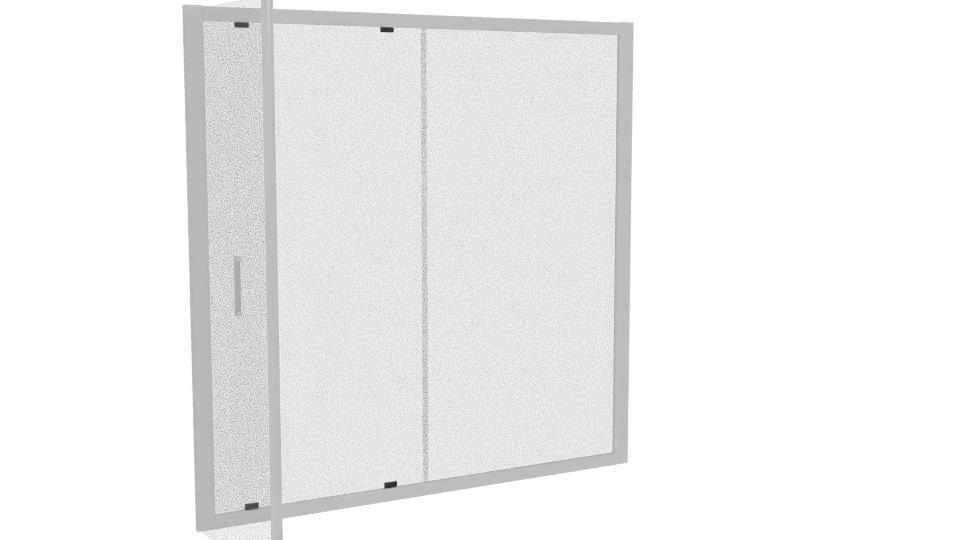 Modern Sliding Glass Shower Door - Professional 3D Model Render 4