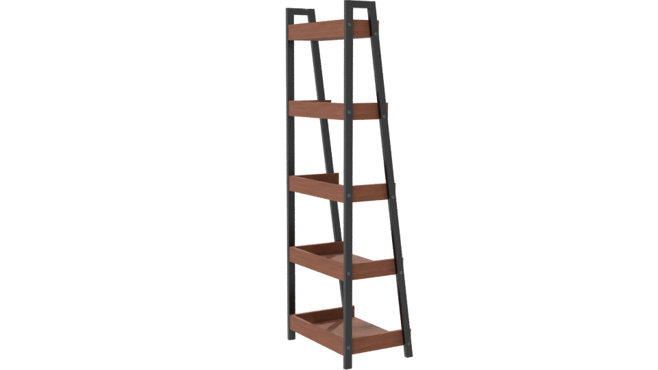 Industrial Wooden Shelf Unit 3D - Professional 3D Model Render 7