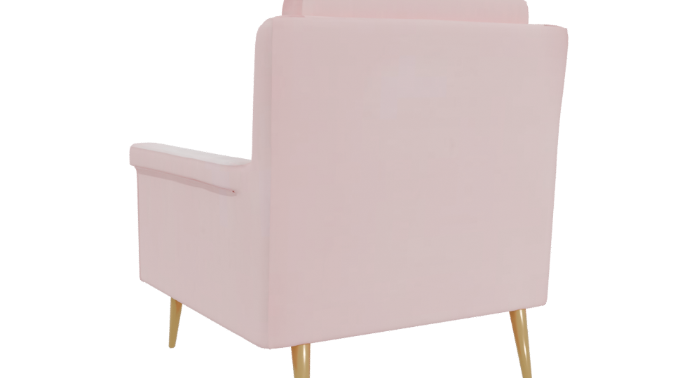 Stylish Pink Accent Chair 3D - Professional 3D Model Render 4