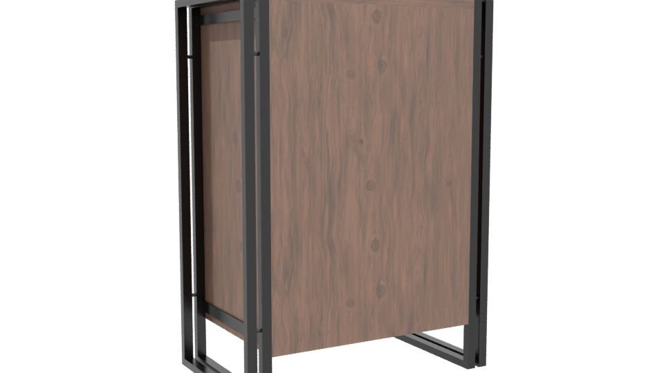 Rustic Wooden Storage Unit 3D - Professional 3D Model Render 4