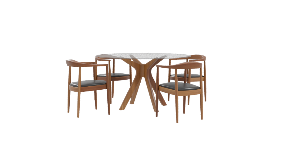 Stylish Modern Dining Table and Chair Set 3D Model - Professional 3D Model Render 10