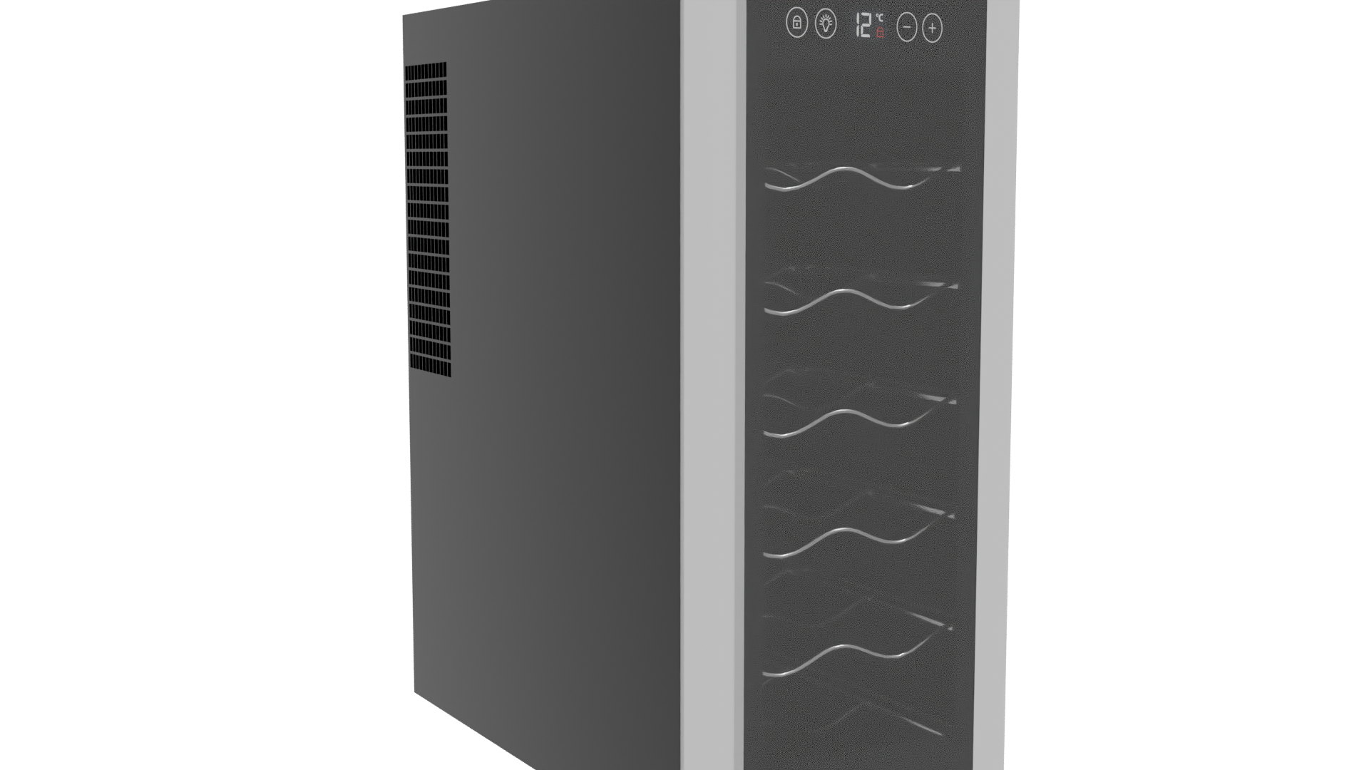 Sleek Glass Front Wine Cooler 3D Model - Professional 3D Model Render 7