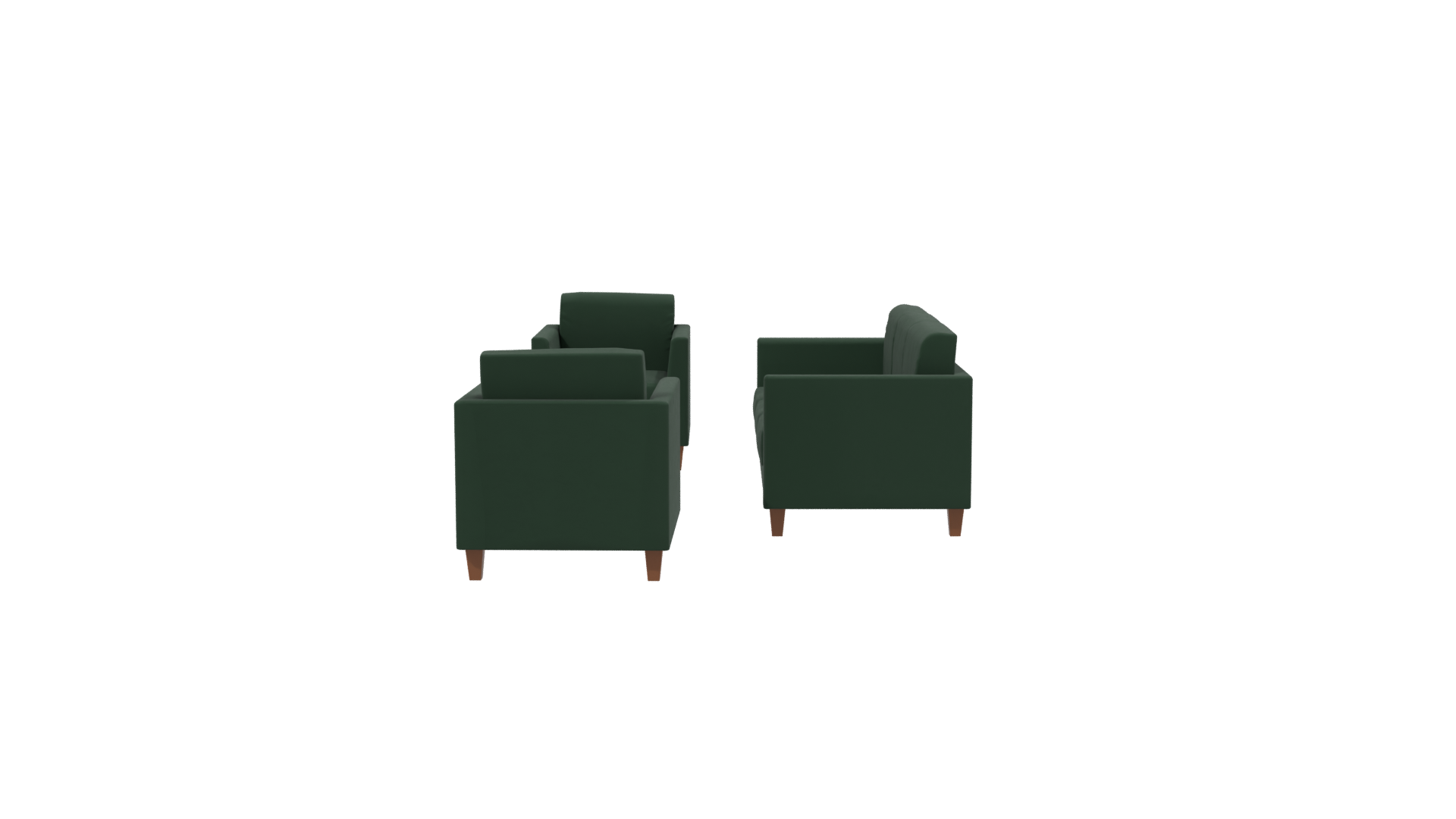 Elegant Green Sofa Set 3D - Professional 3D Model Render 2
