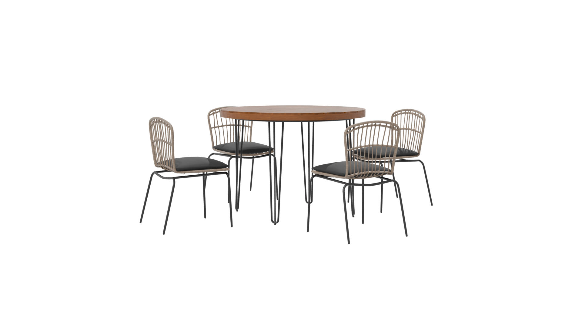 Stylish Round Dining Table Set - Professional 3D Model Render 7