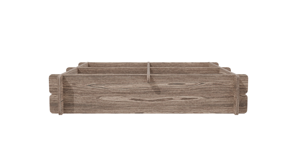 Rustic Wooden Raised Garden Bed 3D Model - Professional 3D Model Render 2