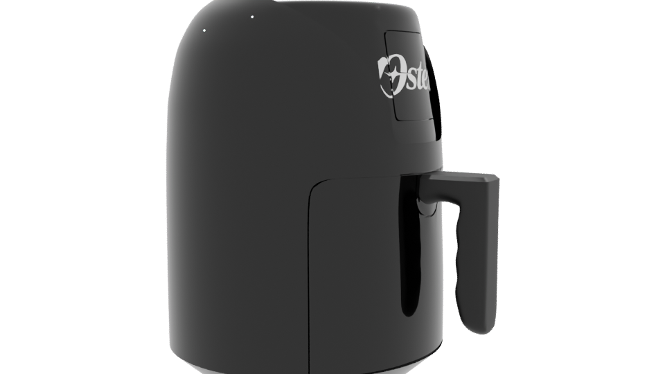 Sleek Black Air Fryer Model - Professional 3D Model Render 9